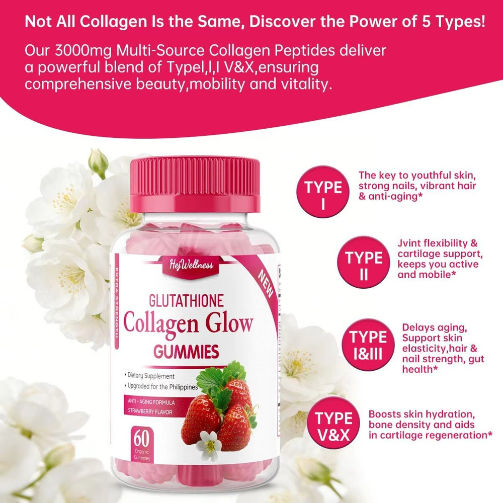 Hej Wellness Glutathione Collagen Glow Gummies - Nutricore